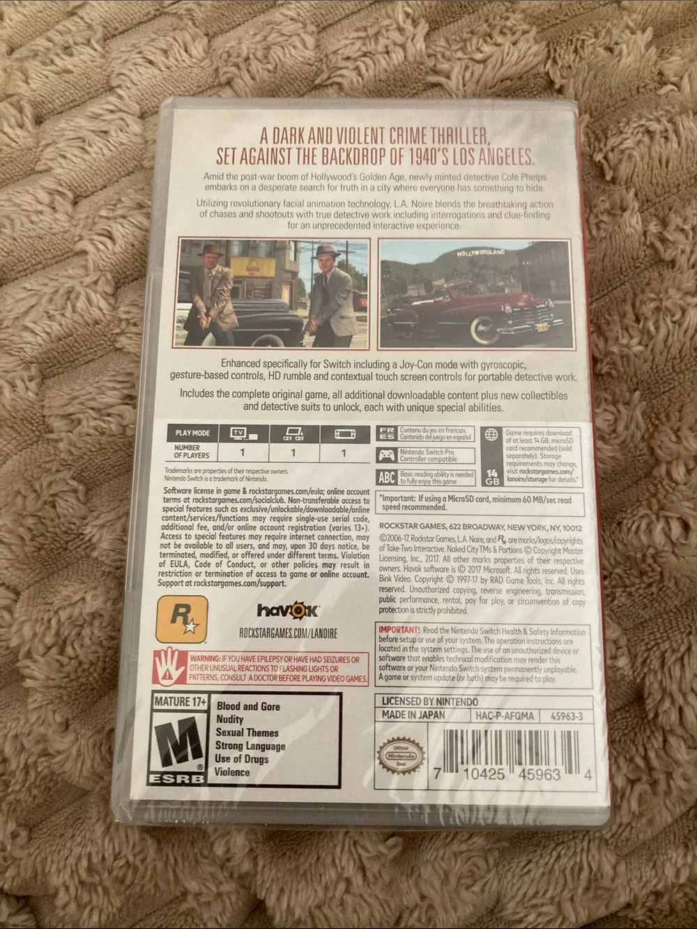 Nintendo L.A. Noire Switch Game -